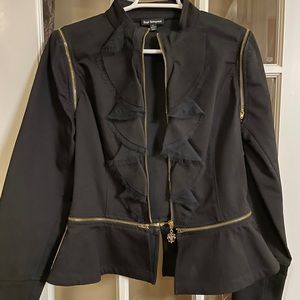 Royal Underground Ladies Ruffle Gold Zipper Jacket